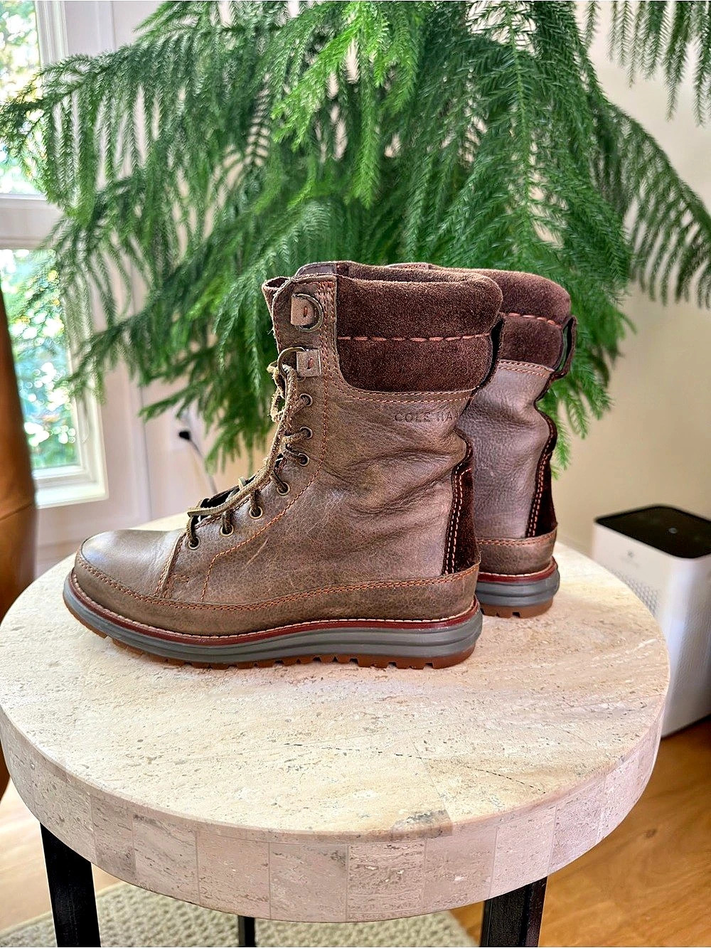 Cole Haan Camea Waterproof Combat Boot Brown